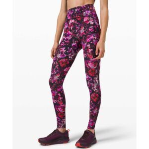 Lululemon Swift Speed High-Rise Tight 28", Fluoro Floral Multi, Size 6, W5DD9S